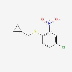 molecular formula C10H10ClNO2S B14601538 4-Chloro-1-[(cyclopropylmethyl)sulfanyl]-2-nitrobenzene CAS No. 60340-91-2