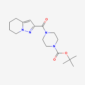 molecular formula C17H26N4O3 B1460155 Tert-butyl 4-(4,5,6,7-tetrahydropyrazolo[1,5-a]pyridine-2-carbonyl)piperazine-1-carboxylate CAS No. 2034154-80-6