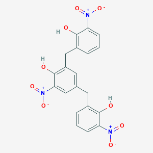 molecular formula C20H15N3O9 B14601563 2,2'-[(4-Hydroxy-5-nitro-1,3-phenylene)bis(methylene)]bis(6-nitrophenol) CAS No. 59919-97-0