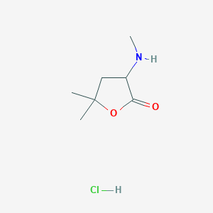 molecular formula C7H14ClNO2 B1460159 5,5-二甲基-3-(甲基氨基)噁烷-2-酮盐酸盐 CAS No. 1803560-97-5