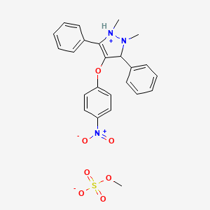 molecular formula C24H25N3O7S B14601666 1,2-Dimethyl-4-(4-nitrophenoxy)-3,5-diphenyl-2,3-dihydro-1H-pyrazol-1-ium methyl sulfate CAS No. 60614-80-4