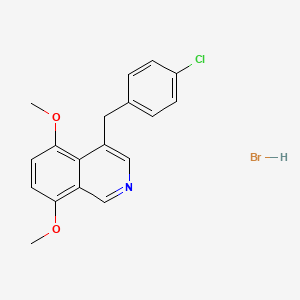 molecular formula C18H17BrClNO2 B14601727 4-[(4-Chlorophenyl)methyl]-5,8-dimethoxyisoquinoline;hydrobromide CAS No. 61189-87-5