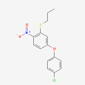 molecular formula C15H14ClNO3S B14601756 4-(4-Chlorophenoxy)-1-nitro-2-(propylsulfanyl)benzene CAS No. 61167-03-1