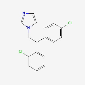 molecular formula C17H14Cl2N2 B14601770 1-[2-(2-Chlorophenyl)-2-(4-chlorophenyl)ethyl]-1H-imidazole CAS No. 61022-34-2