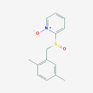 Pyridine, 2-[[(2,5-dimethylphenyl)methyl]sulfinyl]-, 1-oxide