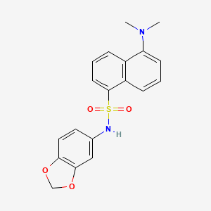 molecular formula C19H18N2O4S B14601799 N-(2H-1,3-Benzodioxol-5-yl)-5-(dimethylamino)naphthalene-1-sulfonamide CAS No. 60052-79-1