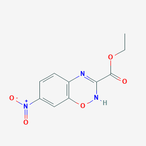 molecular formula C10H9N3O5 B14601822 2H-1,2,4-Benzoxadiazine-3-carboxylic acid, 7-nitro-, ethyl ester CAS No. 58758-35-3