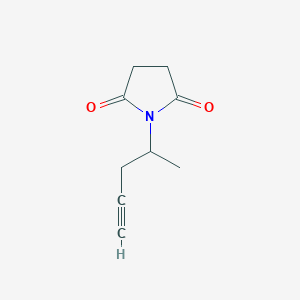 molecular formula C9H11NO2 B14601918 2,5-Pyrrolidinedione, 1-(1-methyl-3-butynyl)- CAS No. 58456-51-2