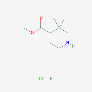 molecular formula C9H18ClNO2 B1460194 Methyl 3,3-dimethylpiperidine-4-carboxylate hydrochloride CAS No. 1915004-58-8