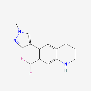 molecular formula C14H15F2N3 B1460195 7-(difluoromethyl)-6-(1-methyl-1H-pyrazol-4-yl)-1,2,3,4-tetrahydroquinoline CAS No. 1904651-39-3