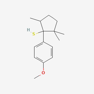 1-(4-Methoxyphenyl)-2,2,5-trimethylcyclopentane-1-thiol