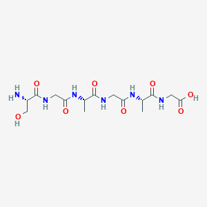 molecular formula C15H26N6O8 B14601965 Glycine, L-serylglycyl-L-alanylglycyl-L-alanyl- CAS No. 61121-40-2