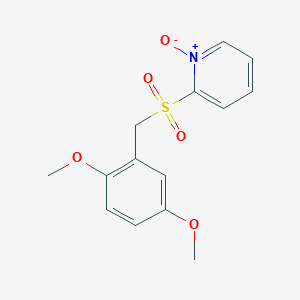 Pyridine, 2-[[(2,5-dimethoxyphenyl)methyl]sulfonyl]-, 1-oxide