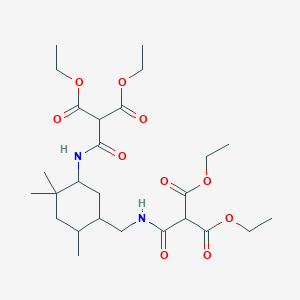 molecular formula C26H42N2O10 B14602130 Diethyl (((3-(((3-ethoxy-2-(ethoxycarbonyl)-1,3-dioxopropyl)amino)methyl)-3,5,5-trimethylcyclohexyl)amino)carbonyl)malonate CAS No. 58873-16-8