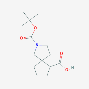 molecular formula C14H23NO4 B1460214 2-(tert-Butoxycarbonyl)-2-azaspiro[4.4]nonane-6-carboxylic acid CAS No. 1445951-47-2
