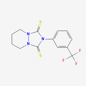 molecular formula C13H12F3N3S2 B14602149 2-[3-(Trifluoromethyl)phenyl]tetrahydro-1h-[1,2,4]triazolo[1,2-a]pyridazine-1,3(2h)-dithione CAS No. 58745-06-5