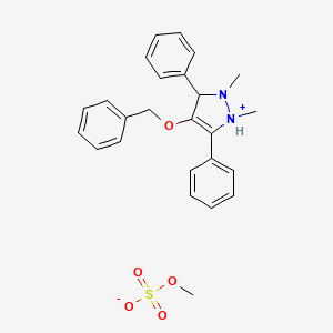 molecular formula C25H28N2O5S B14602157 4-(Benzyloxy)-1,2-dimethyl-3,5-diphenyl-2,3-dihydro-1H-pyrazol-1-ium methyl sulfate CAS No. 60614-90-6