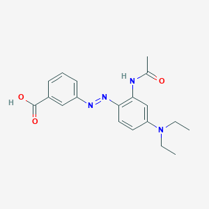 molecular formula C19H22N4O3 B14602256 3-{(E)-[2-Acetamido-4-(diethylamino)phenyl]diazenyl}benzoic acid CAS No. 60568-55-0