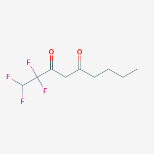 molecular formula C9H12F4O2 B14602482 1,1,2,2-Tetrafluorononane-3,5-dione CAS No. 59857-64-6