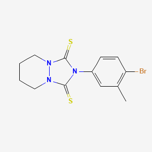 molecular formula C13H14BrN3S2 B14602500 1h-(1,2,4)Triazolo(1,2-a)pyridazine-1,3(2h)-dithione, 2-(4-bromo-3-methylphenyl)tetrahydro- CAS No. 58745-09-8