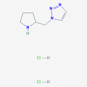 molecular formula C7H14Cl2N4 B1460251 1-[(pyrrolidin-2-yl)methyl]-1H-1,2,3-triazole dihydrochloride CAS No. 1989659-67-7