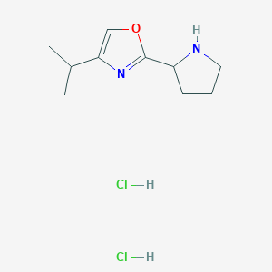 molecular formula C10H18Cl2N2O B1460256 4-(Propan-2-yl)-2-(pyrrolidin-2-yl)-1,3-oxazole dihydrochloride CAS No. 2097897-75-9