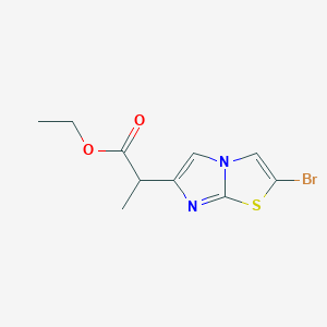 molecular formula C10H11BrN2O2S B1460259 Ethyl 2-(2-bromoimidazo[2,1-b]thiazol-6-yl)propanoate CAS No. 1341035-70-8