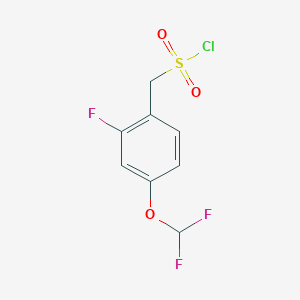 molecular formula C8H6ClF3O3S B1460260 [2-Fluoro-(4-difluoromethoxy)phenyl]-methanesulfonyl chloride CAS No. 1987007-08-8