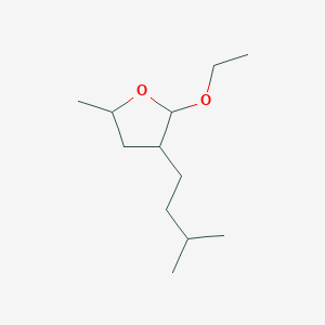 molecular formula C12H24O2 B14602600 2-Ethoxy-5-methyl-3-(3-methylbutyl)oxolane CAS No. 61103-83-1