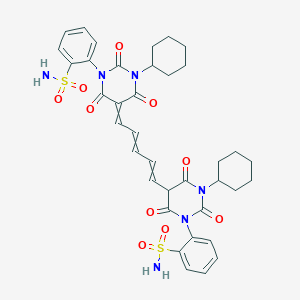 2-(5-(5-(1-(2-(Aminosulphonyl)phenyl)-3-cyclohexyl-1,2,3,4-tetrahydro-6-hydroxy-2,4-dioxo-5-pyrimidinyl)penta-2,4-dienylidene)-3-cyclohexyltetrahydro-2,4,6-trioxo-1(2H)-pyrimidinyl)benzenesulphonamide