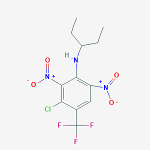 molecular formula C12H13ClF3N3O4 B14602642 3-Chloro-2,6-dinitro-N-(pentan-3-yl)-4-(trifluoromethyl)aniline CAS No. 59431-91-3