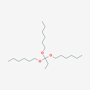 molecular formula C21H44O3 B14602646 1-[1,1-Bis(hexyloxy)propoxy]hexane CAS No. 60523-22-0