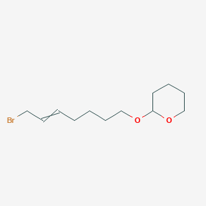 molecular formula C12H21BrO2 B14602659 2-[(7-Bromohept-5-EN-1-YL)oxy]oxane CAS No. 60851-93-6