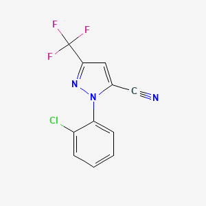 molecular formula C11H5ClF3N3 B1460271 2-(2-Chloro-phenyl)-5-trifluoromethyl-2H-pyrazole-3-carbonitrile CAS No. 1858242-23-5