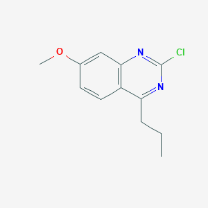 molecular formula C12H13ClN2O B14602747 2-Chloro-7-methoxy-4-propylquinazoline CAS No. 58487-58-4