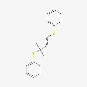 molecular formula C17H18S2 B14602761 (2-Methyl-4-phenylsulfanylbut-3-en-2-yl)sulfanylbenzene CAS No. 60040-04-2