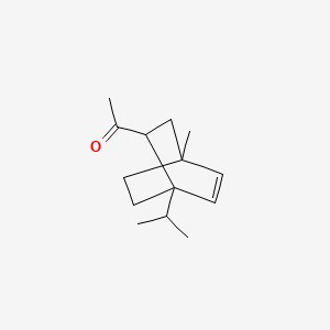 molecular formula C14H22O B14602768 1-[4-Methyl-1-(propan-2-yl)bicyclo[2.2.2]oct-5-en-2-yl]ethan-1-one CAS No. 59742-27-7