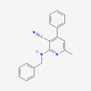 molecular formula C20H17N3 B14602805 3-Pyridinecarbonitrile, 6-methyl-4-phenyl-2-[(phenylmethyl)amino]- CAS No. 61006-44-8