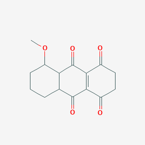 molecular formula C15H16O5 B14602868 5-Methoxy-2,3,5,6,7,8,8a,10a-octahydroanthracene-1,4,9,10-tetrone CAS No. 59326-07-7