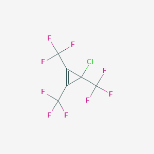 molecular formula C6ClF9 B14602879 3-Chloro-1,2,3-tris(trifluoromethyl)cycloprop-1-ene CAS No. 58911-31-2