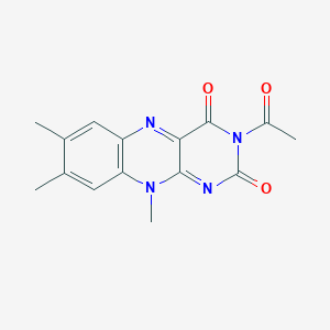 molecular formula C15H14N4O3 B14602897 3-Acetyl-7,8,10-trimethylbenzo[g]pteridine-2,4(3H,10H)-dione CAS No. 60823-53-2