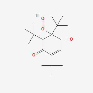 molecular formula C18H30O4 B14602921 2,5,6-Tri-tert-butyl-5-hydroperoxycyclohex-2-ene-1,4-dione CAS No. 61077-27-8