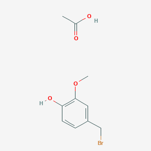 molecular formula C10H13BrO4 B14602996 Acetic acid--4-(bromomethyl)-2-methoxyphenol (1/1) CAS No. 58305-56-9