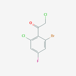 molecular formula C8H4BrCl2FO B1460301 2'-Bromo-6'-chloro-4'-fluorophenacyl chloride CAS No. 1804382-56-6