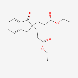 molecular formula C19H24O5 B14603099 Diethyl 3,3'-(1-oxo-2,3-dihydro-1H-indene-2,2-diyl)dipropanoate CAS No. 58418-45-4