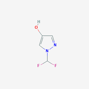 molecular formula C4H4F2N2O B1460312 1-(difluoromethyl)-1H-pyrazol-4-ol CAS No. 2098115-43-4
