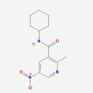 molecular formula C13H17N3O3 B14603128 N-Cyclohexyl-2-methyl-5-nitropyridine-3-carboxamide CAS No. 60524-41-6