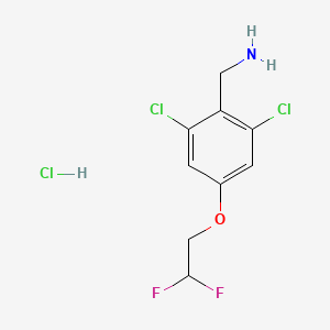 molecular formula C9H10Cl3F2NO B1460313 2,6-Dichloro-4-(2,2-difluoroethoxy)-benzylamine hydrochloride CAS No. 2206609-17-6