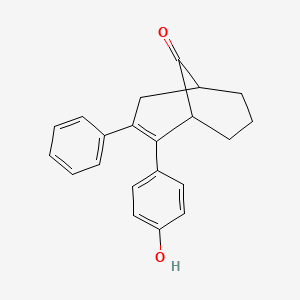 molecular formula C21H20O2 B14603142 2-(4-Hydroxyphenyl)-3-phenylbicyclo[3.3.1]non-2-en-9-one CAS No. 61078-57-7