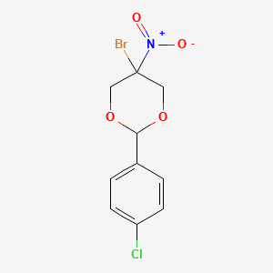 molecular formula C10H9BrClNO4 B14603167 5-Bromo-2-(4-chlorophenyl)-5-nitro-1,3-dioxane CAS No. 58522-88-6